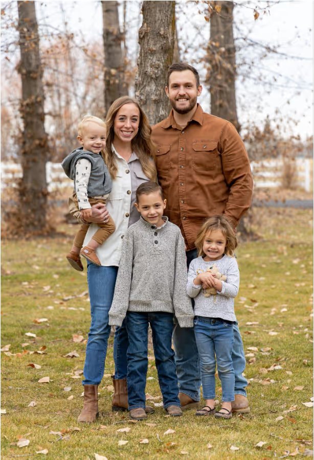Isaac and Maddy Evans with their three children