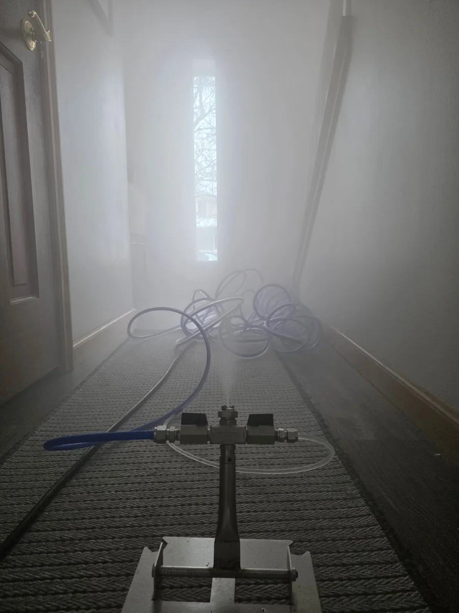 VaPURE vapor filling a hallway during treatment